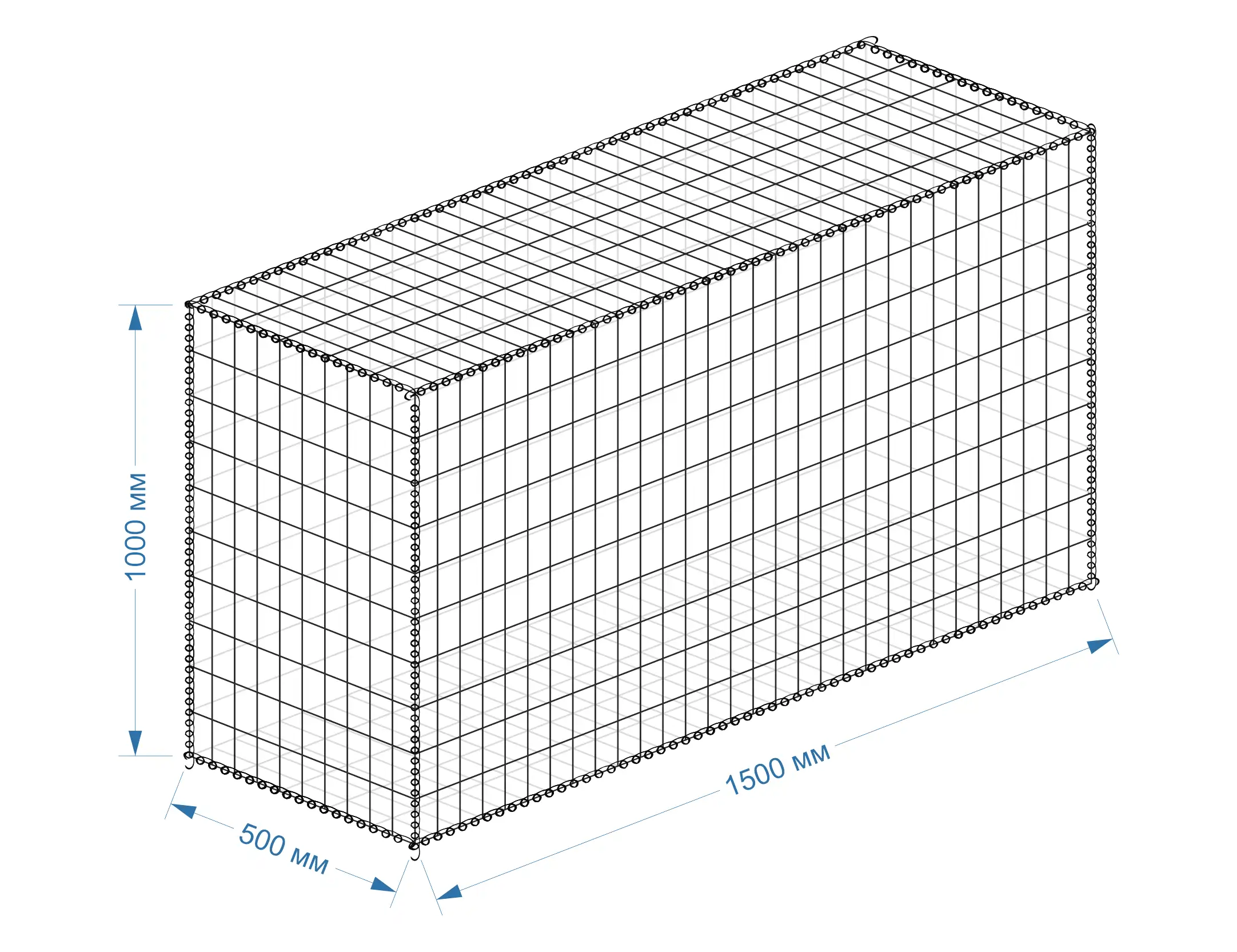 габион 1500х500х1000 мм