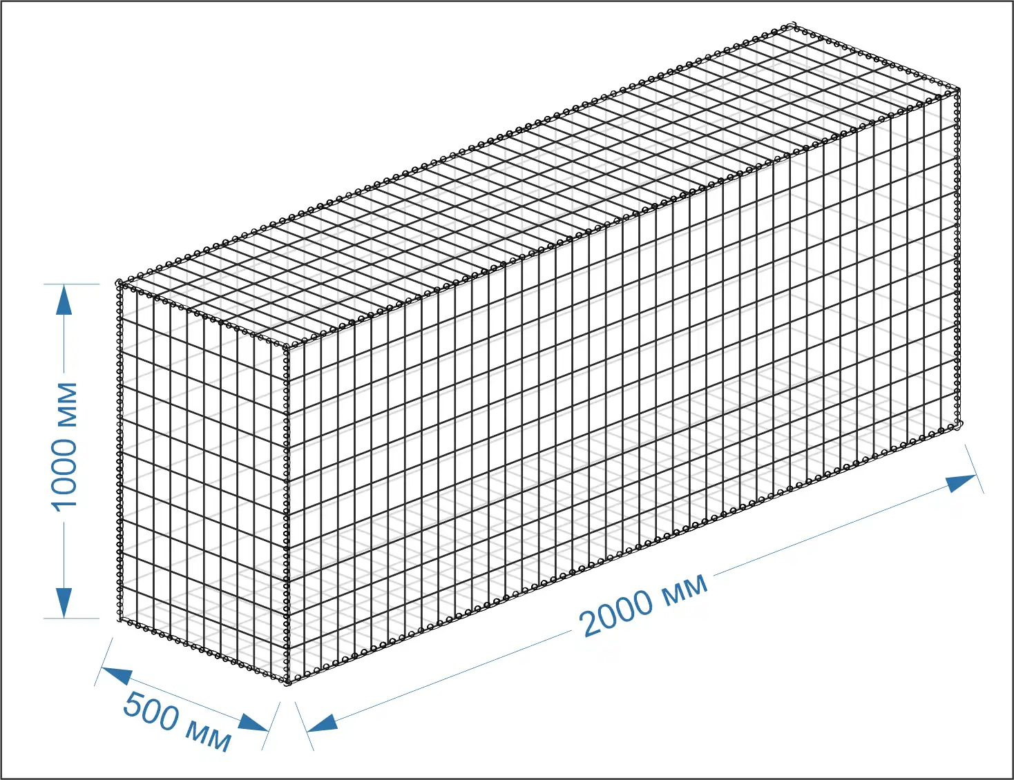 габион 2000х500х1000 мм