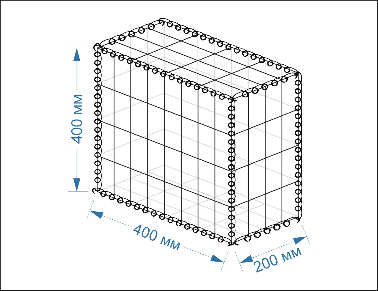 габион 200х400х400 мм